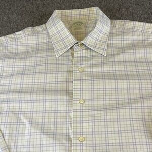 Brooks Brothers Non-Iron Plaid Dress Shirt Supima Cotton Long Sleeve‎ 16-34